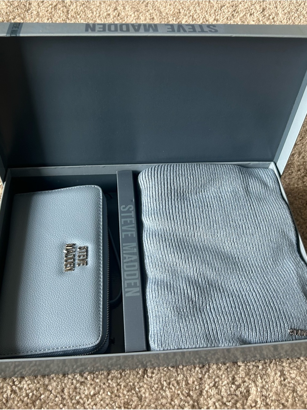 Steve Madden Women’s  Light Blue Wallet and Scarf- Steve Madden
